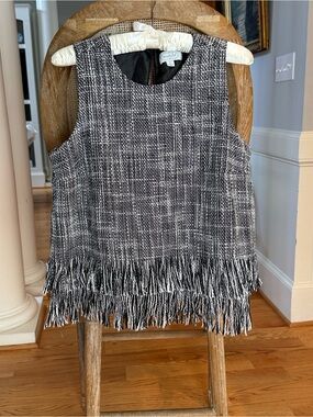 Mudipie Sleeveless Tweed Top - Black & White Size Small like New